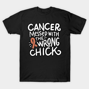 Uterine Cancer Survivor Endometrial Chemo Ribbon T-Shirt